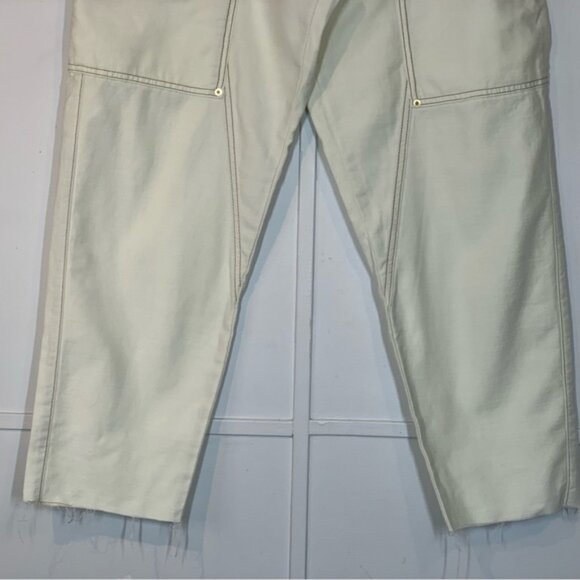 FRAME Twisted Utility Crop Pants in Ecru - Picture 4 of 11